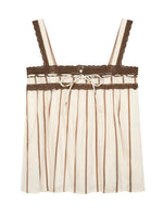 Lace Trim Striped Cami