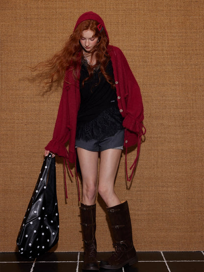 Contrast Fake Two-Piece Illusion High-Waist Shorts