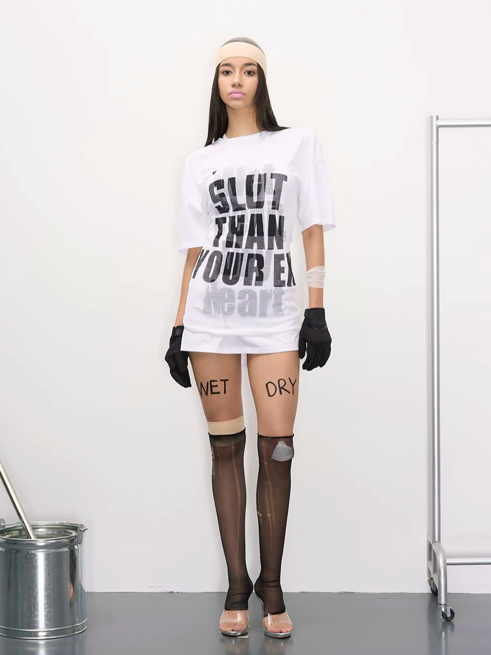 Letter Print Halter Knit Dress