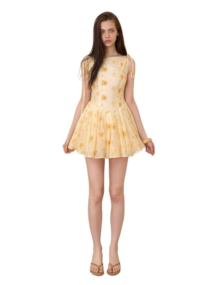 Daisy Embroidered Mini Dress