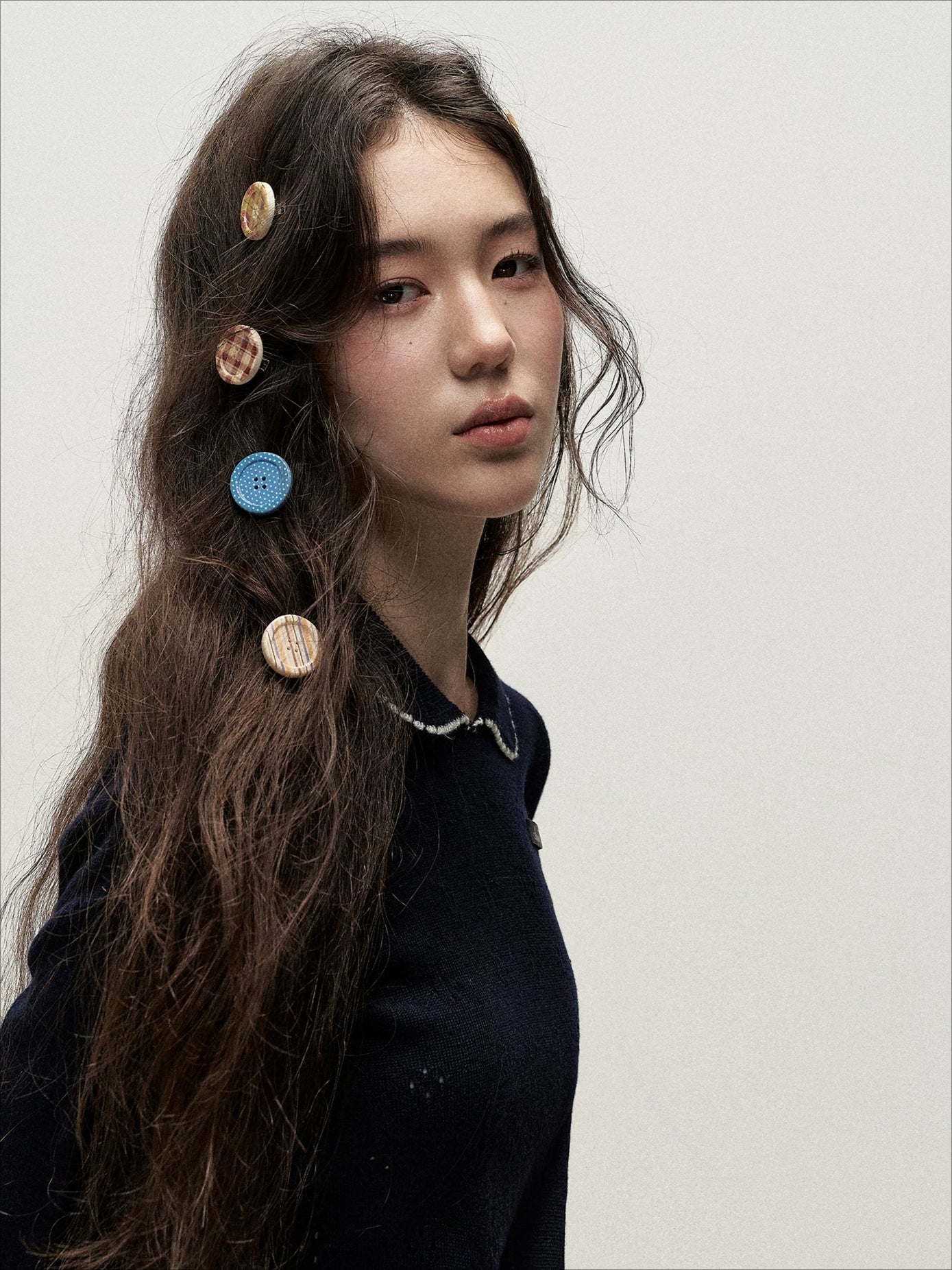Vintage Pattern Button Hair Clip