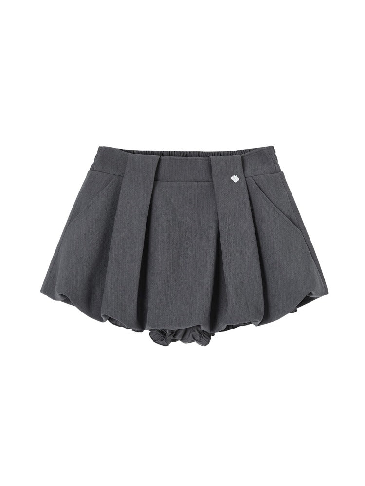 Pleated Bubble Mini Skirt