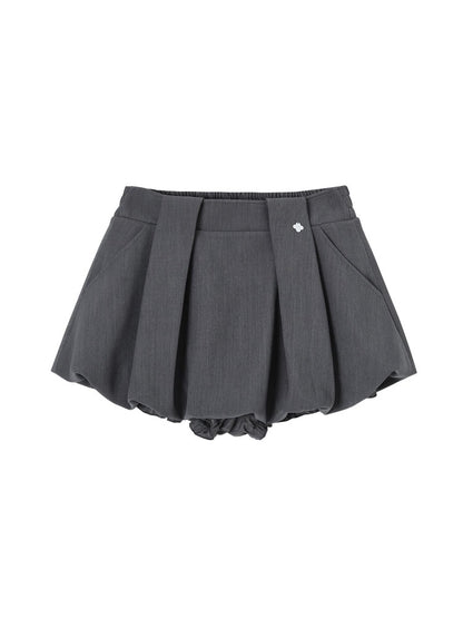 Pleated Bubble Mini Skirt