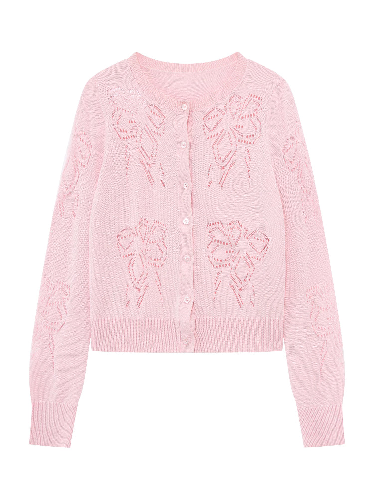 Floral Crochet Knit Cardigan