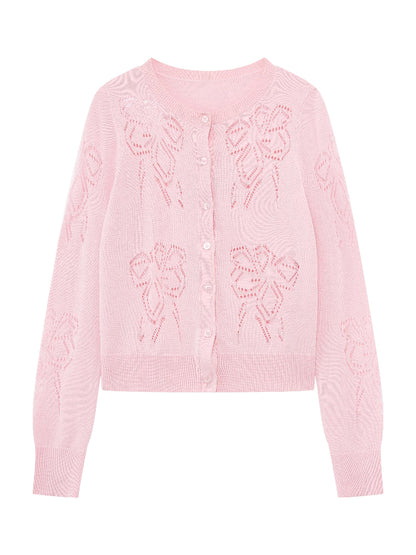 Floral Crochet Knit Cardigan