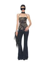 Low-Rise Zip Flare Jeans