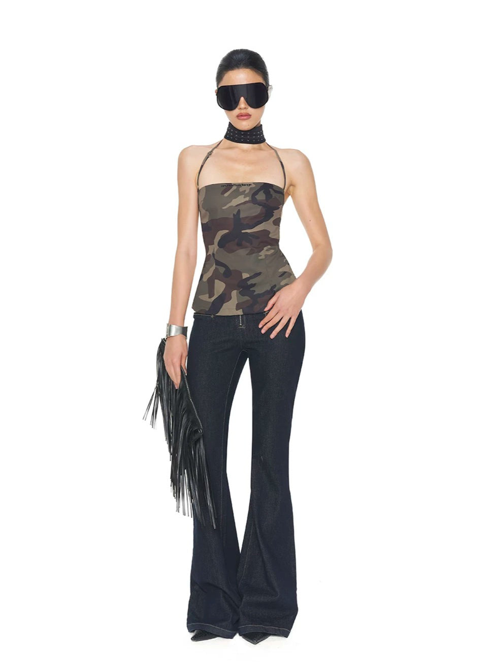 Low-Rise Zip Flare Jeans