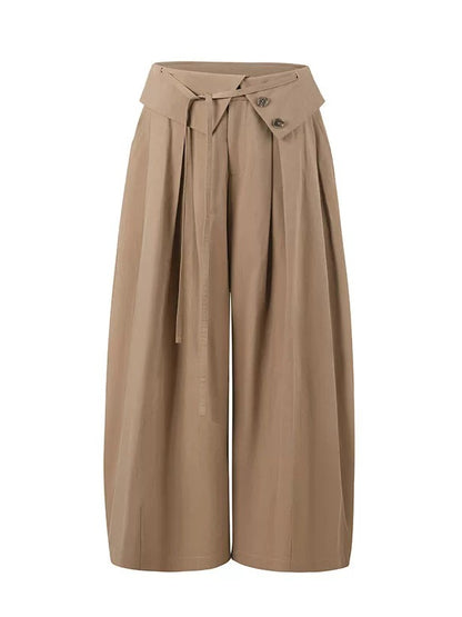 Lyocell Cotton Wide-Leg Casual Pants