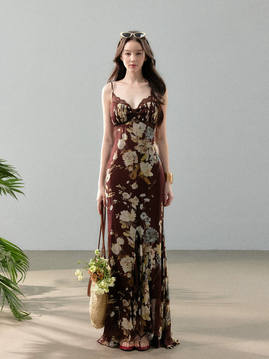 Printed Chiffon Fishtail Dress