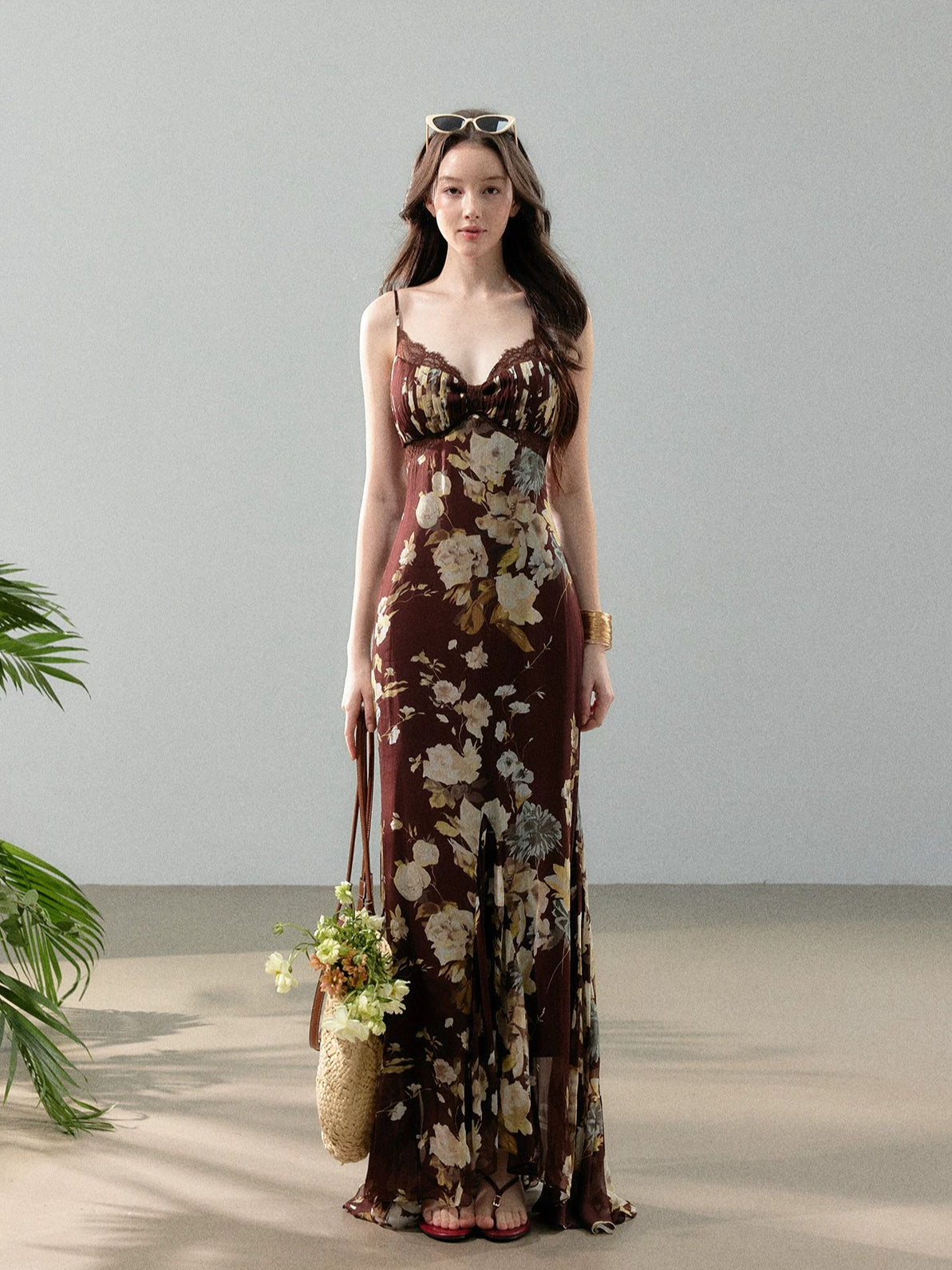 Printed Chiffon Fishtail Dress