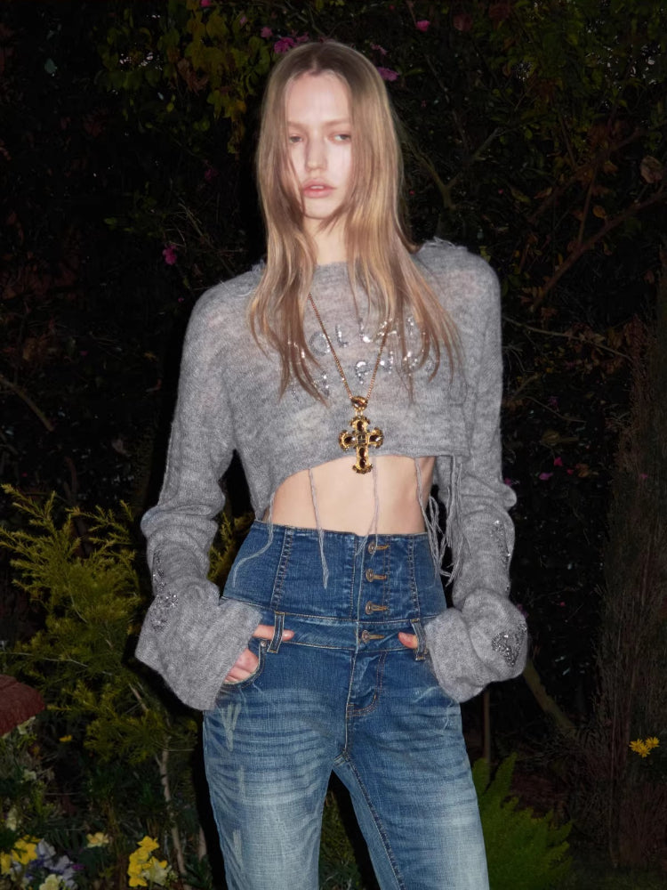 Washed High Waist Flare Jeans