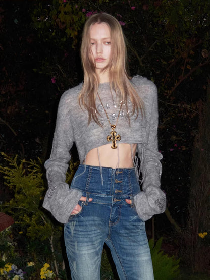 Washed High Waist Flare Jeans