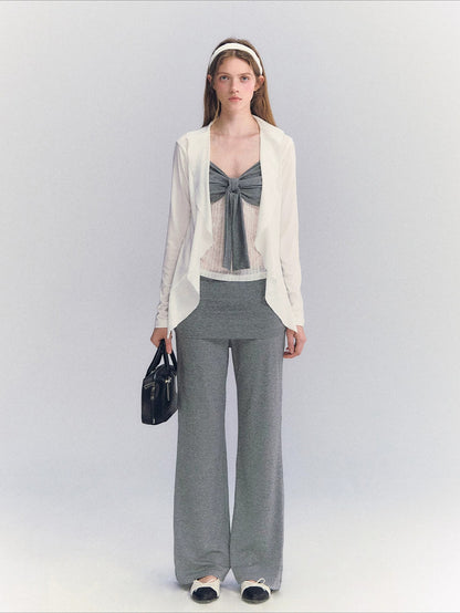 Draped Ruffle Cardigan