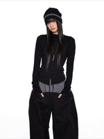 Slim Pleated Long Sleeve Top