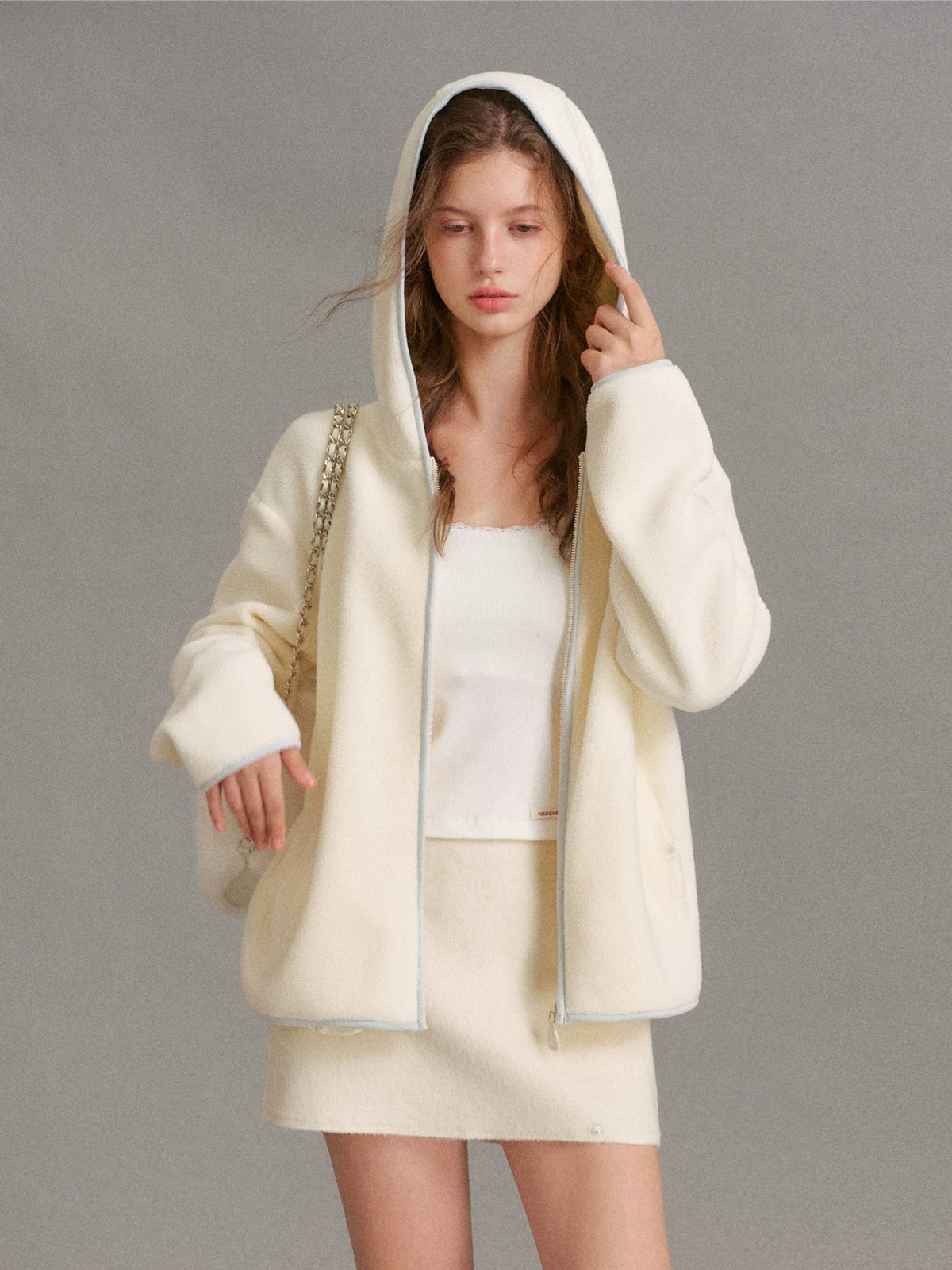 Polar Fleece Hooded Zip Jacket
