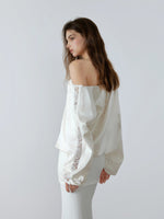Off-Shoulder Lace Sweatshirt
