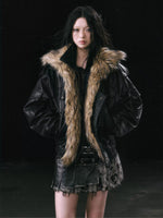 Detachable Fur Leather Jacket