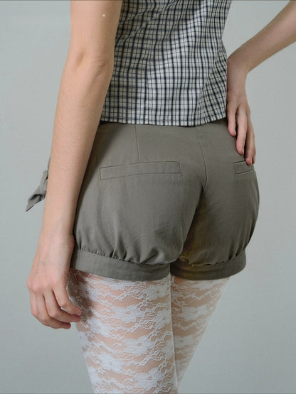 Gray Bow Cargo Shorts
