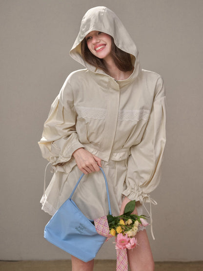 &quot;A Cup of Milk&quot; Relaxed Cotton Trench &amp; Skirt Set