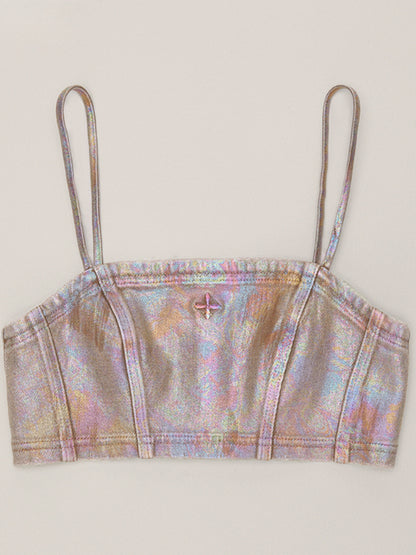 Rage Wild Denim Short Camisole Wild Brown