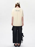 Draft Bear Illustration Round-Neck T-Shirt