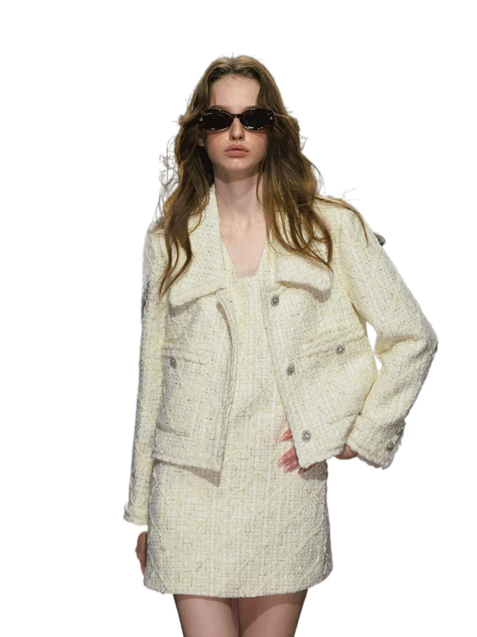 Tweed Cropped Jacket &amp; Dress Set