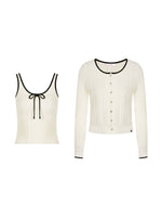 Contrast Trim Knit Twin Set