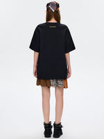 Bee Bear Illustration Round-Neck Cotton T-Shirt