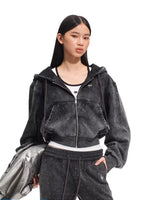 Rhinestone Cropped Hoodie