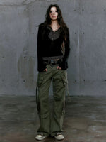 Layered Punk Hooded Top