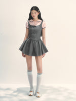 Spliced Fake Two  Piece Preppy Dress
