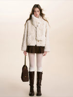 Detachable Scarf Plush Jacket