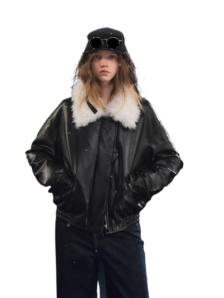 Black Detachable Fur Collar Down Jacket