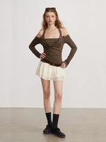 Pleated A Line Skirt