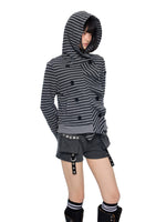 Striped Deconstructed Hoodie