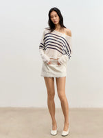 Striped Off Shoulder Knit