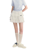 Lace Tiered Mini Skirt