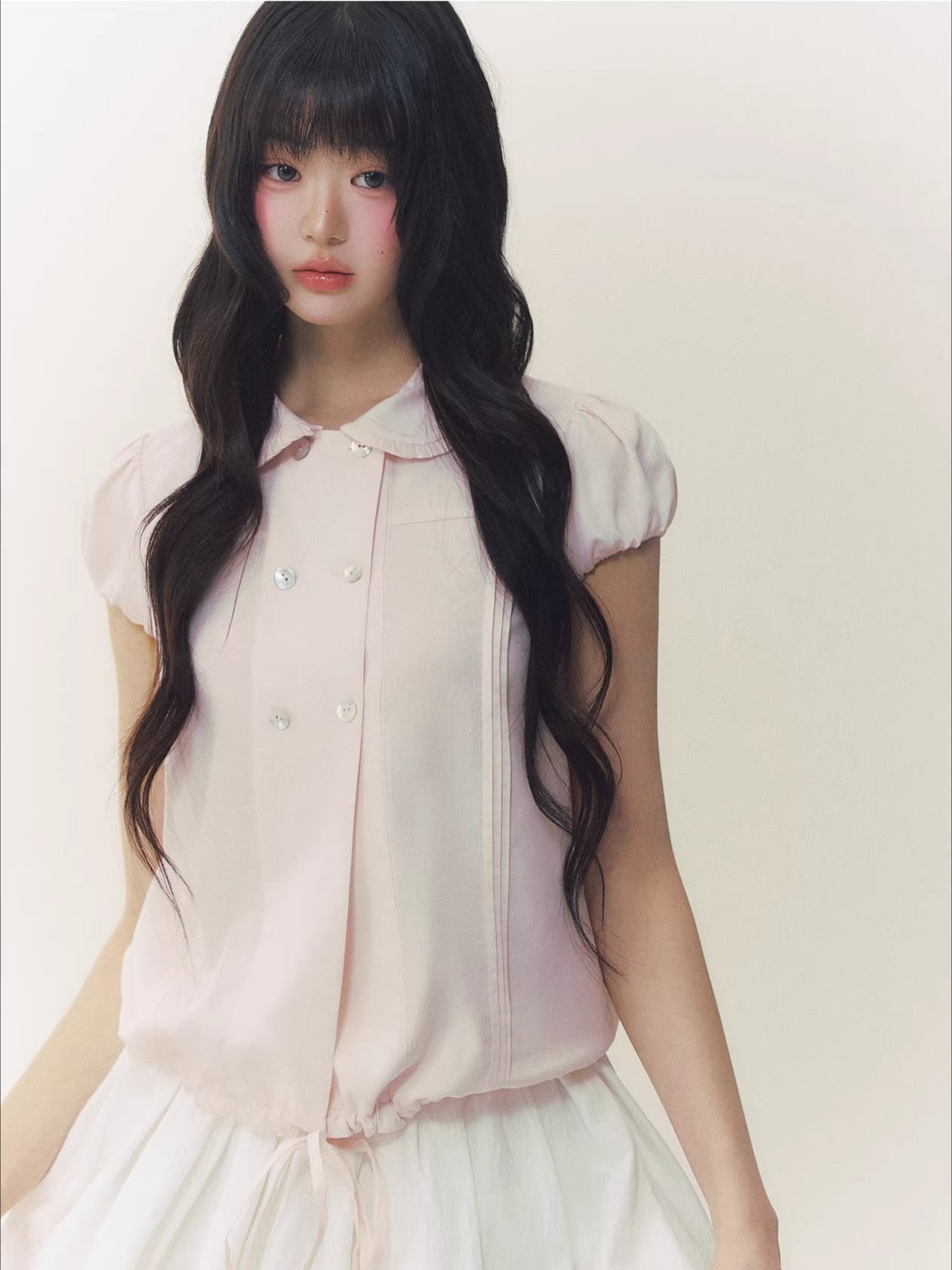 Pink Blush Double Button Shirt