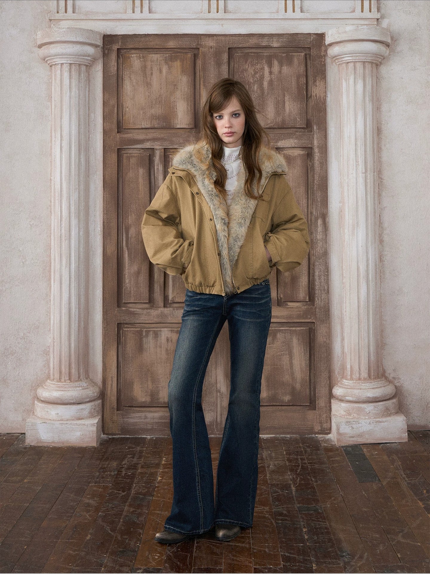 Rivet Low-Rise Flare Jeans
