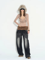 Leopard Twist Cowl Top