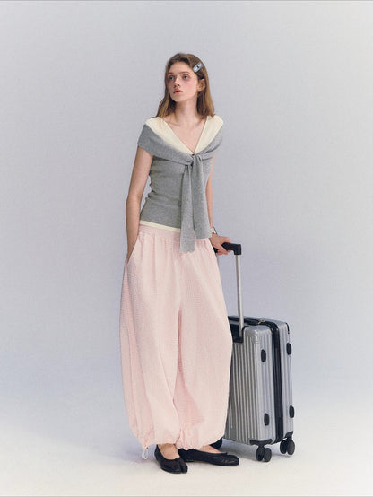 Plaid Lantern Pants