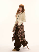 Striped Multi-Button Knit Cardigan