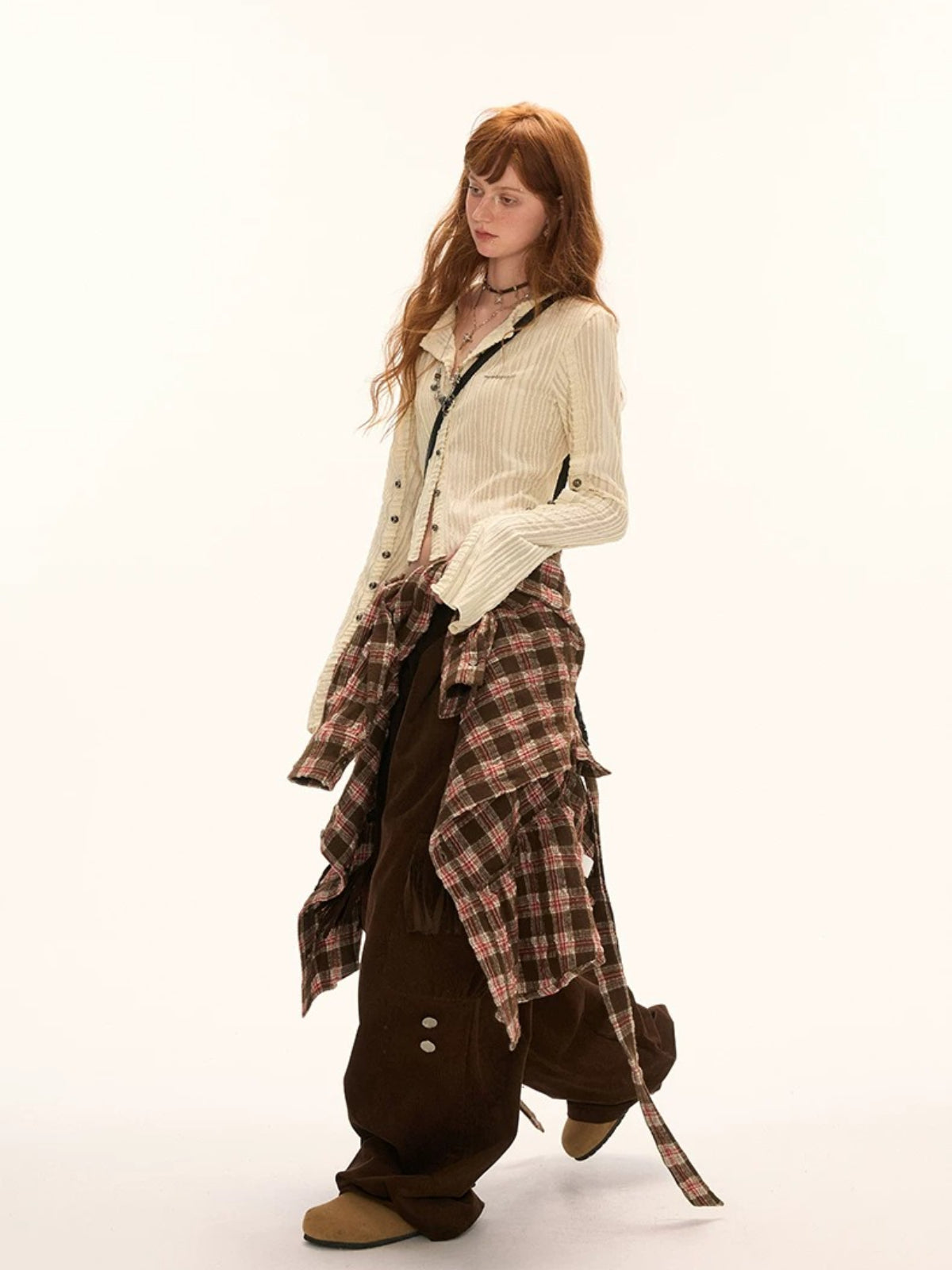 Striped Multi-Button Knit Cardigan