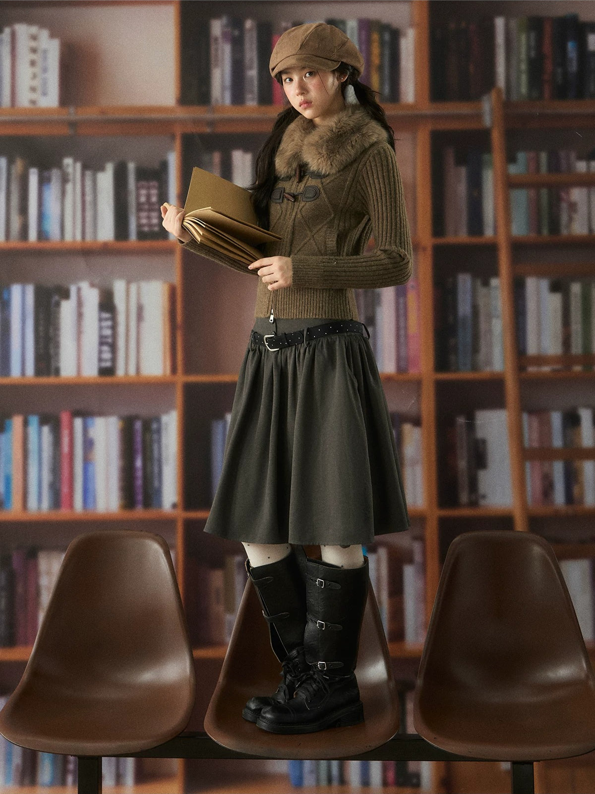 Vintage High Waist A Line Skirt