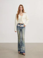 Blue Washed Flare Jeans