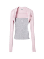 Aman Knit Colorblock Layered Sweater