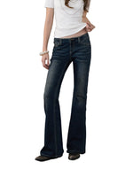 Rivet Low-Rise Flare Jeans