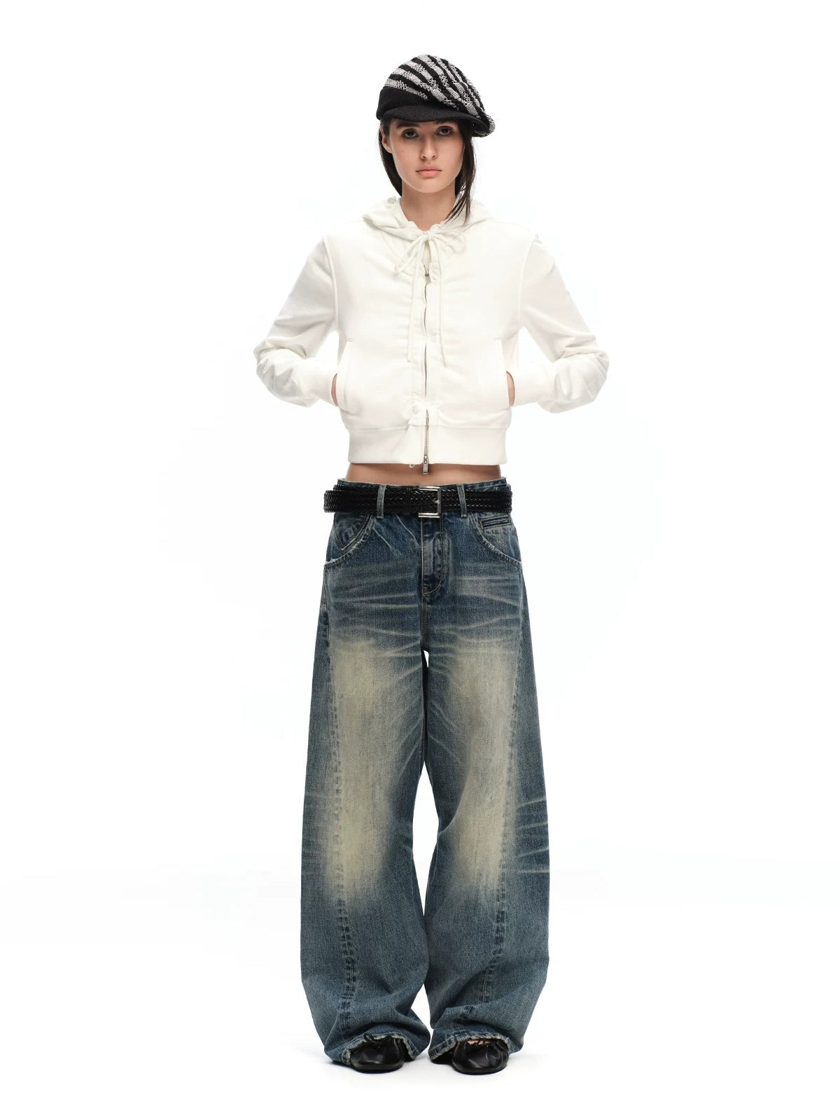 Ruched Hoodie Jacket