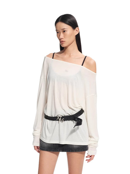Twisted Backless Off-Shoulder T-Shirt