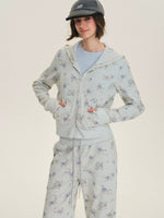 Floral Waffle Hoodie & Pants Set